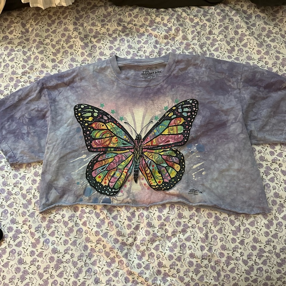crop tie dye butterfly tee